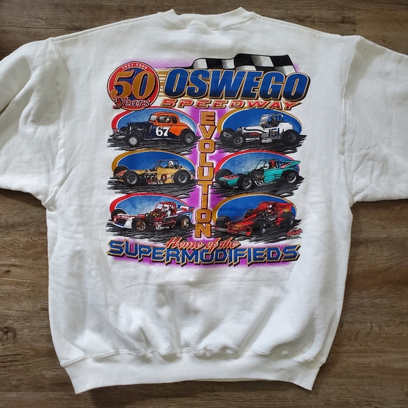 Vintage Oswego Speedway 50 Years 1951-2000 Racing Sweatshirt Adult L Double Side - Picture 8 of 9
